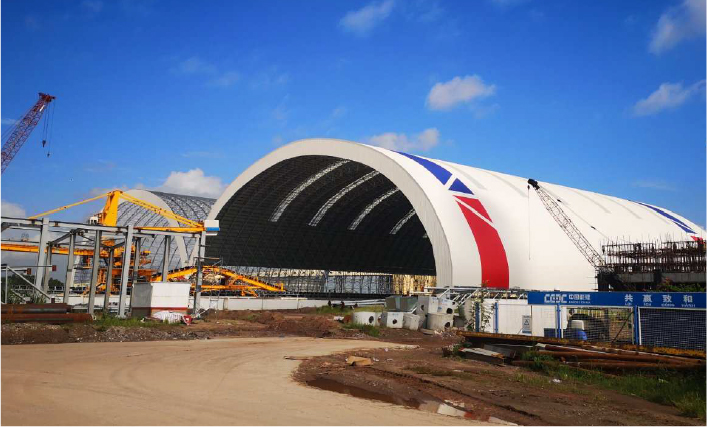 Construction of 123m Span Steel Space Frame Power Plant Featured Image