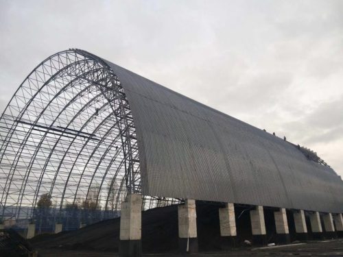 Installation of Large-span Space Frame Coal Shed Completed Feature Image