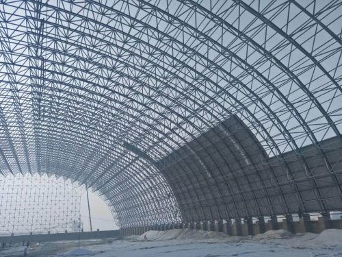 Installation of Large-span Space Frame Coal Shed Completed 2