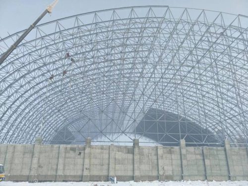 Installation of Large-span Space Frame Coal Shed Completed 3