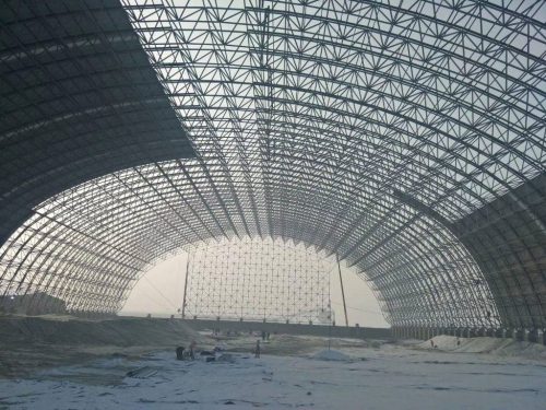 Installation of Large-span Space Frame Coal Shed Completed 4