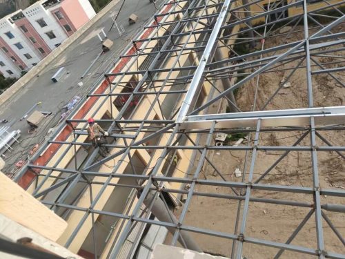 Installation of Space Frame Flat Grid Canteen in Nursing Home 5