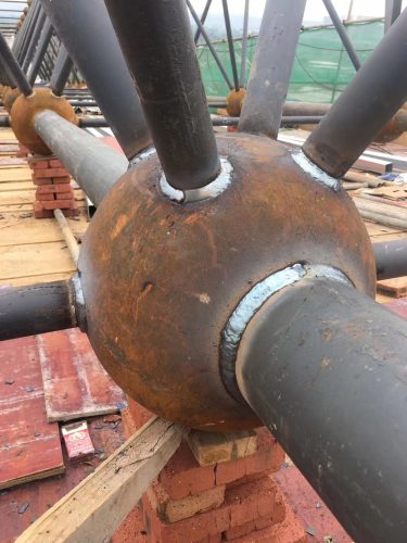 Ground Assembly of Welded Ball Rods and Welded Ball Space Frame Feature Image