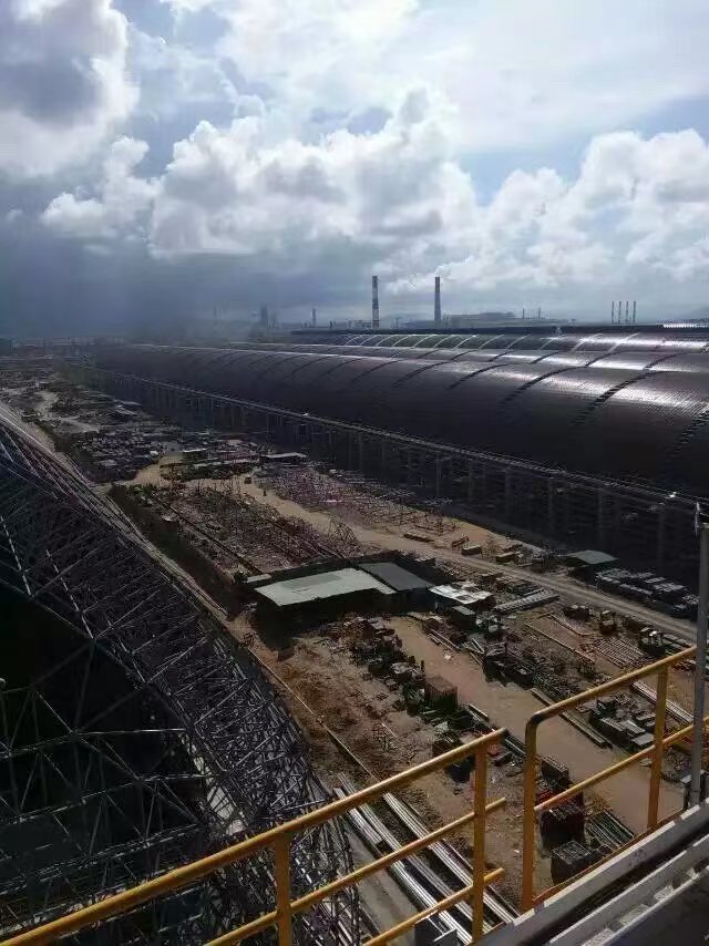 Construction of 123m Span Steel Space Frame 8